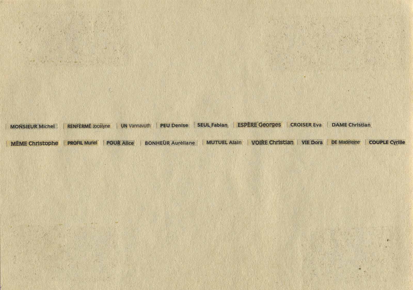 Monsieur Renferm� Un Peu Seul, 1997